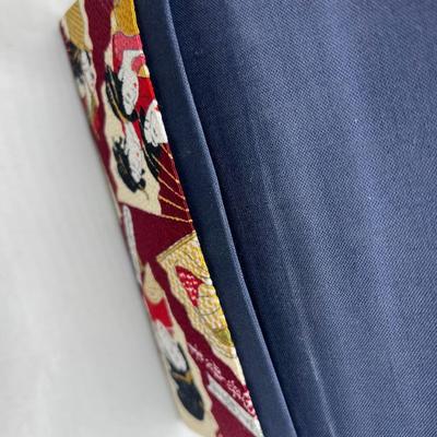 Retro Geisha Red Kimono Asian Fabric Print Cloth Wallet Blue Slots Inside