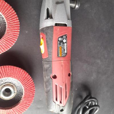 Chicago Electric Multifunction power tool with two Dewalt grinding wheels