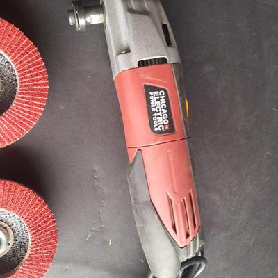 Chicago Electric Multifunction power tool with two Dewalt grinding wheels