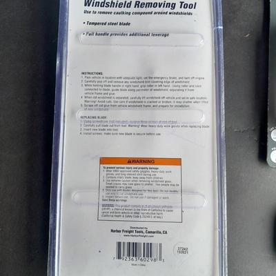 Pittsburgh Windshield removing tool, LED work light, and a 12 volt battery tester