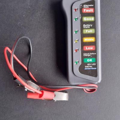 Pittsburgh Windshield removing tool, LED work light, and a 12 volt battery tester