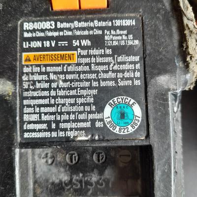 Rigid 18 Volt battery charger with 2 batteries
