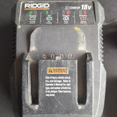 Rigid 18 Volt battery charger with 2 batteries