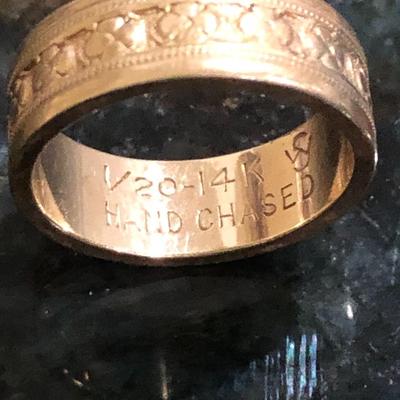 Vintage 14K Gold Filled Ring -Celtic Clover Design ðŸ€ -Lot J209