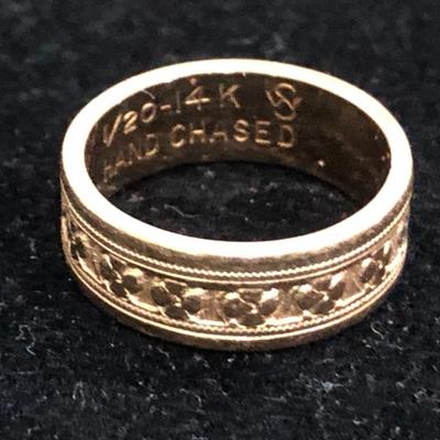 Vintage 14K Gold Filled Ring -Celtic Clover Design ðŸ€ -Lot J209