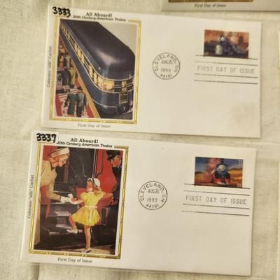 5 - FIRST DAY STAMPS - 1999 All ABOARD TRAINS