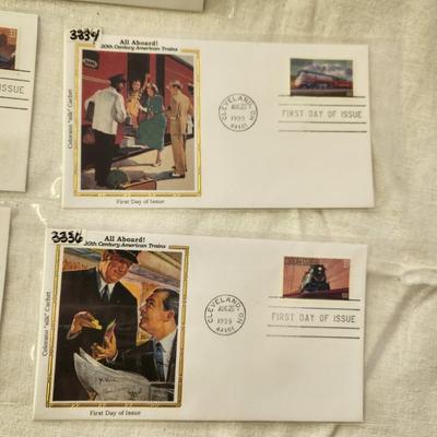 5 - FIRST DAY STAMPS - 1999 All ABOARD TRAINS