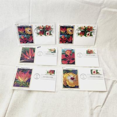 6 - FIRST DAY STAMPS - 1999 TROPICAL FLOWERS - HONOLULU