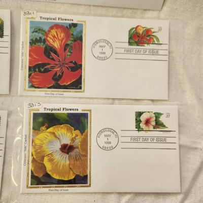 6 - FIRST DAY STAMPS - 1999 TROPICAL FLOWERS - HONOLULU