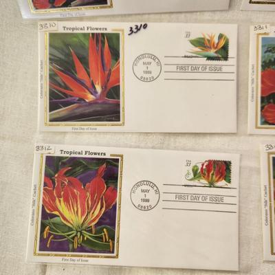 6 - FIRST DAY STAMPS - 1999 TROPICAL FLOWERS - HONOLULU