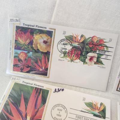 6 - FIRST DAY STAMPS - 1999 TROPICAL FLOWERS - HONOLULU