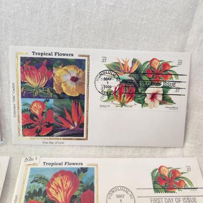 6 - FIRST DAY STAMPS - 1999 TROPICAL FLOWERS - HONOLULU
