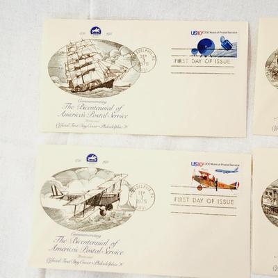 4 - FIRST DAY STAMPS - 1975 BICENTENNIAL OF THE UNITED STATES POSTAL SERVICE