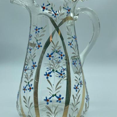 Pretty ruffled pitcher and tumblers