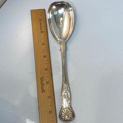 Vintage Sheffield England Silver Plate Serving Salad Tongs Spoons with Cloth Case