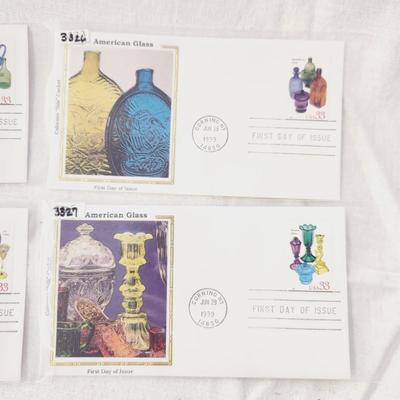4 - FIRST DAY STAMPS - 1999 AMERICAN GLASS