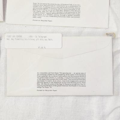 4 - FIRST DAY STAMPS - 1974 PRESERVE THE ENVIRONMENT