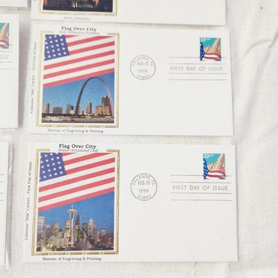 10 - FIRST DAY STAMPS - 1999 FLAGS OVER THE CITY