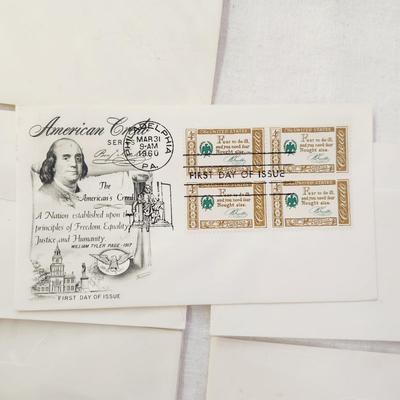 6 - FIRST DAY STAMPS - 1960 AMERICAN CREDO