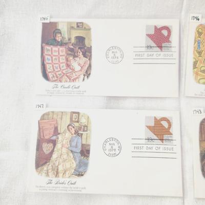 4 - FIRST DAY STAMPS - 1978 THE CRADLE QUILT