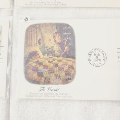 4 - FIRST DAY STAMPS - 1978 THE CRADLE QUILT
