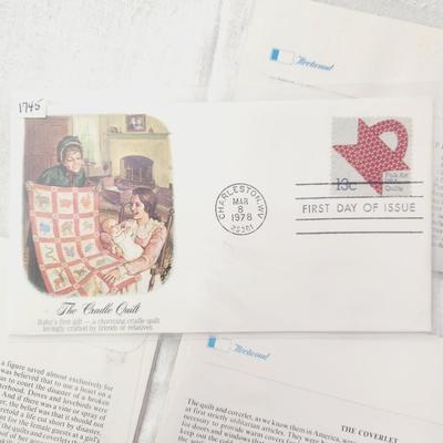 4 - FIRST DAY STAMPS - 1978 THE CRADLE QUILT