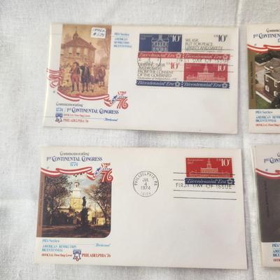 4 - FIRST DAY STAMPS - 1974 SPIRIT OF 76 - 1ST CONTINENTAL CONGRESS
