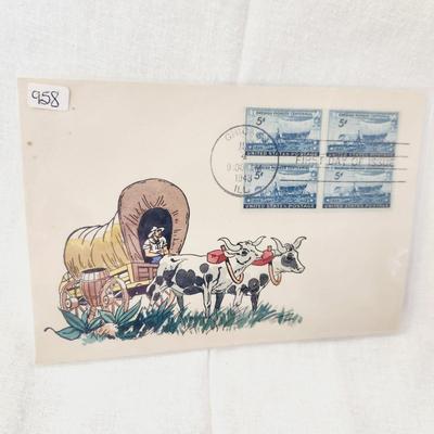 1948 ROBERT F. BOLTON HAND PAINTED LIMITED EDITION #507 ARTWORK OVERSIZED ENVELOPE
