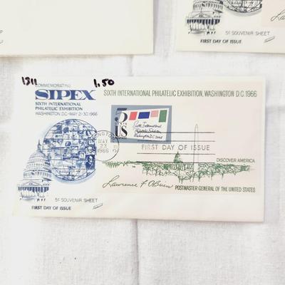 3 - FIRST DAY STAMPS - 1968 COMMEMORATING SIPEX