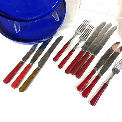 1566 Vintage Mid Century HELLER, Watertown Life, Molly Pitcher Bakelite Flatware