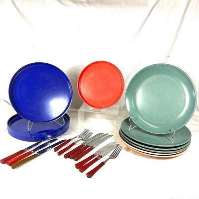 1566 Vintage Mid Century HELLER, Watertown Life, Molly Pitcher Bakelite Flatware