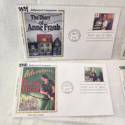 6 - FIRST DAY STAMPS - 1999 HOLLYWOOD COMPOSERS