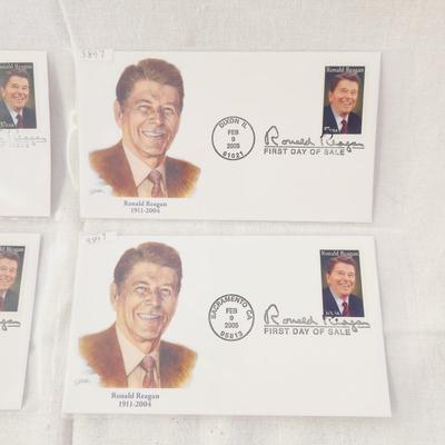 4 - FIRST DAY STAMPS - 2005 RONALD REGAN