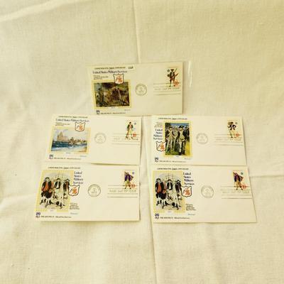 5 - FIRST DAY STAMPS - 1975 COMMERATIVE US MILITARY SERVICES