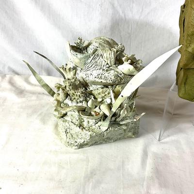 1570 Handmade Leather Tissue Box , & Resin Fairy Sculpture