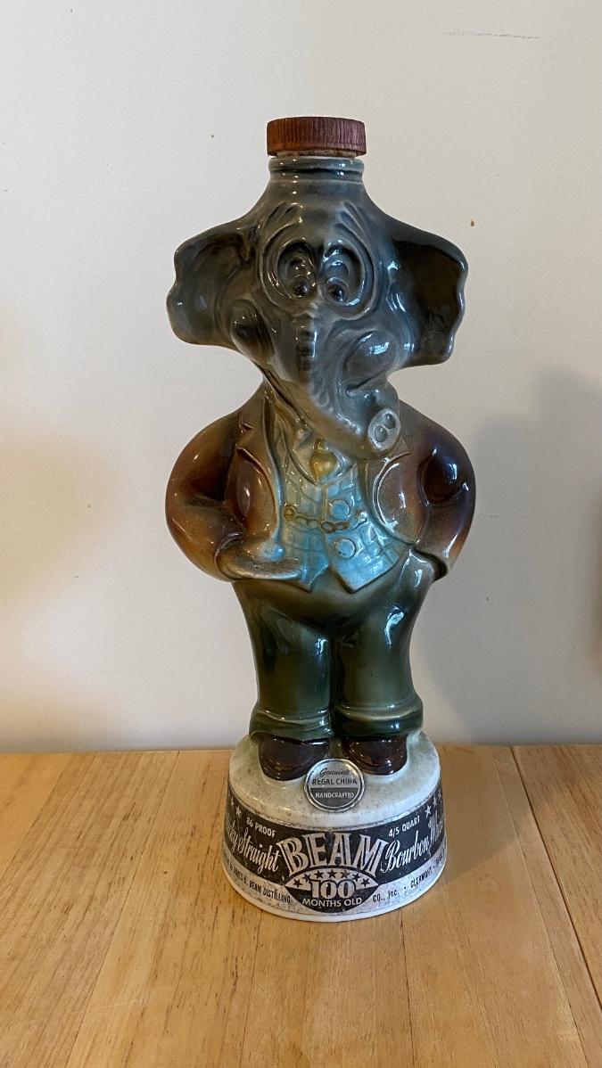 Vintage Elephant Jim Beam Decanter