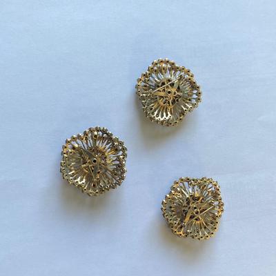 Vintage topaz rhinestone trio of pins