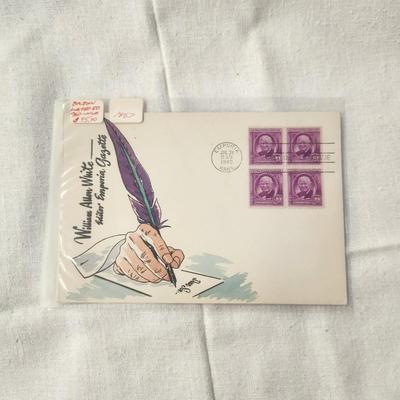 1948 ROBERT F. BOLTON HAND PAINTED LIMITED EDITION - EMPORIA GAZETTE - 1st DAY STAMP ART W/ OVERSIZED ENVELOPE