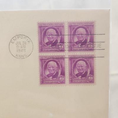 1948 ROBERT F. BOLTON HAND PAINTED LIMITED EDITION - EMPORIA GAZETTE - 1st DAY STAMP ART W/ OVERSIZED ENVELOPE