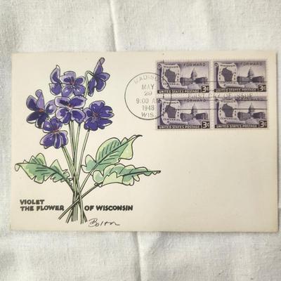 1948 ROBERT F. BOLTON HAND PAINTED LIMITED EDITION 1ST DAY STAMP ARTWORK