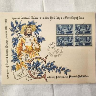 #2 - 1947 SIGNED BY ARTIST - ROBERT F. BOLTON HAND PAINTED LIMITED EDITION 1ST DAY STAMP ART