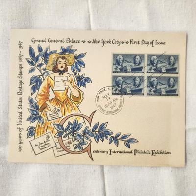 #2 - 1947 SIGNED BY ARTIST - ROBERT F. BOLTON HAND PAINTED LIMITED EDITION 1ST DAY STAMP ART