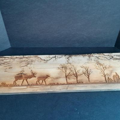 Wildlife Fracted Artwork, Elk in woods