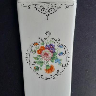Vintage Indiana Glass Tri - Footed Oval Milk Glass Fruit Bowl, 1960s with Dresdena ware pie server