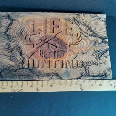 Man cave Life is better Hunting with Rifles Fracted wood art