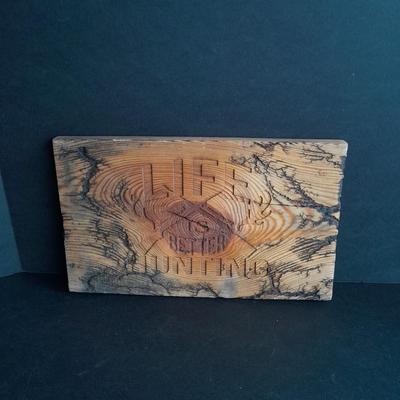 Man cave Life is better Hunting with Rifles Fracted wood art