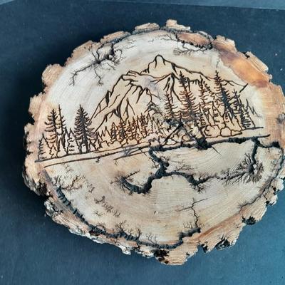 Tree Disc Mountain fracted artwork with trees GREAT MOTHER'S DAY GIFT!