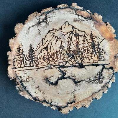 Tree Disc Mountain fracted artwork with trees GREAT MOTHER'S DAY GIFT!