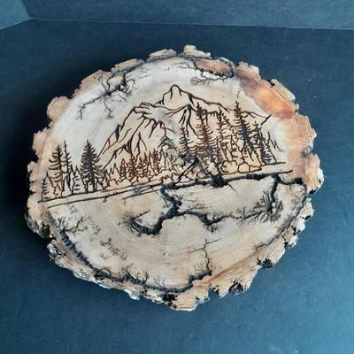 Tree Disc Mountain fracted artwork with trees GREAT MOTHER'S DAY GIFT!