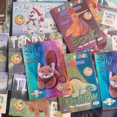 So many TY Beanie Baby Cards! Piled them on